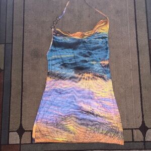 Multicolor Halter Dress